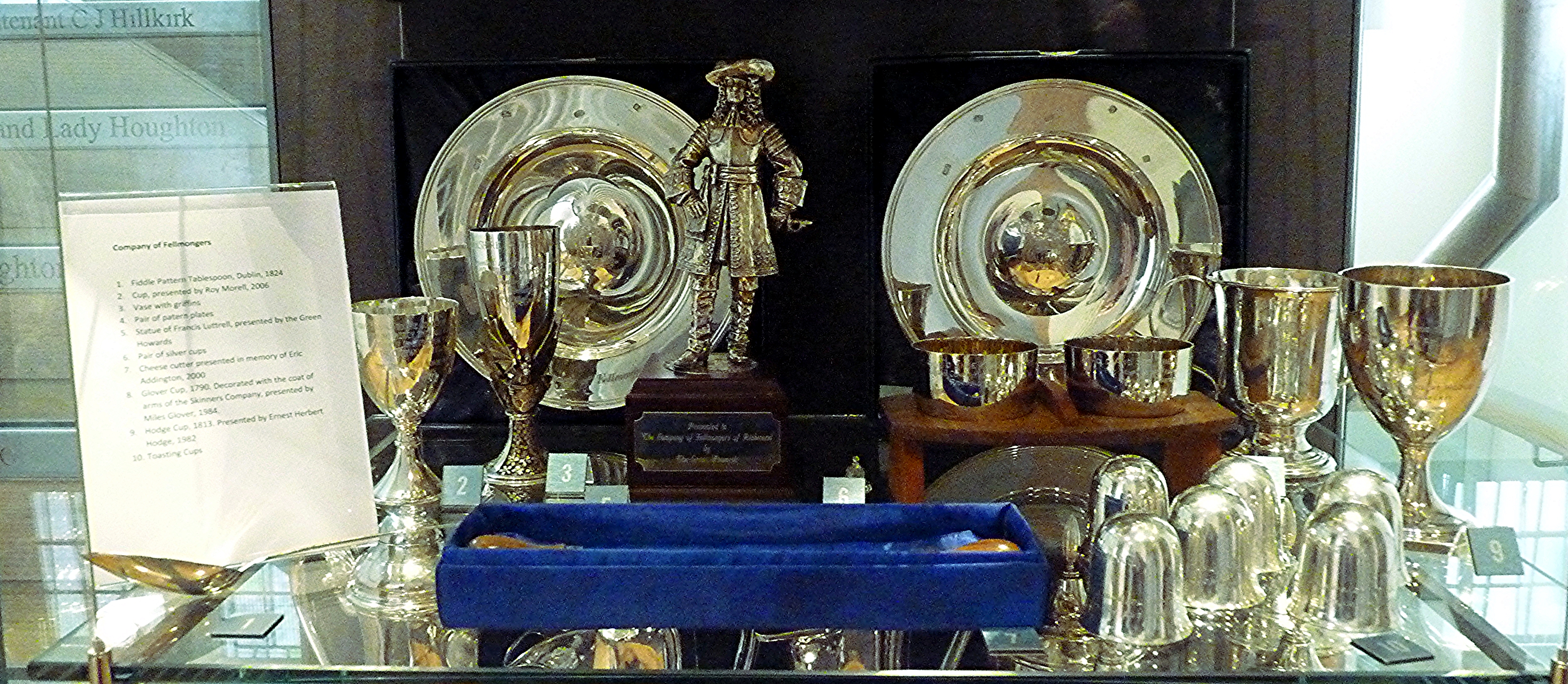 Fellmongers silver in a cabinet